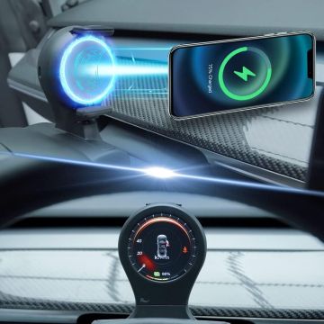 Muskgeen Tesla Head Up Display HUD Dashboard für Tesla Modell 3 Modell Y 2017-2022 Wireless Ladehalter-Halterungs-Dashboard-Bildschirm, bidirektionale Funktion