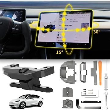 Muskgeen Tesla Rotierter Bildschirm Swivel Mount für Tesla Modell 3 Modell Y 2017-2023, Navigation Central Control Screen Rotating Holder, zum Aufrüsten von Tesla Modell 3 Modell Y-Zubehör (vier Anweisungen)