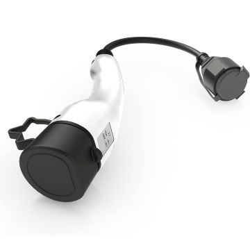 Adapter für EV Ladekabel Typ 2 auf Schuko, Einfaches Laden an Ladesäule/Wallbox trotz 230V Standard Ladegerät, Nicht für V2L
